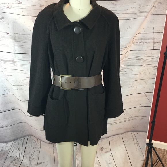 ST JOHN KNIT BROWN JACKET TYPE CARDIGAN EUC - Picture 2 of 9